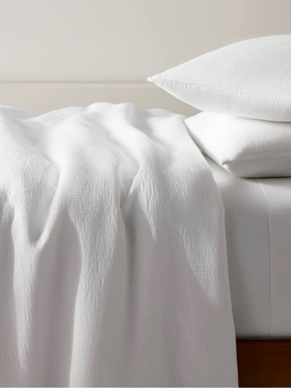 Brooklinen White Textured Ribbed Duvet Cover King Cal King